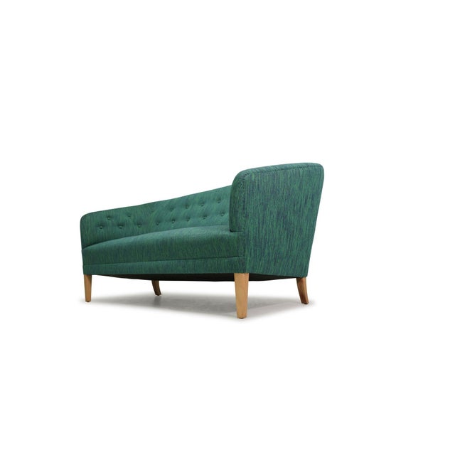 Exceptional Danish sofa handcrafted by master cabinetmaker Ludvig Pontoppidan, Denmark, circa 1940. A superb example of...