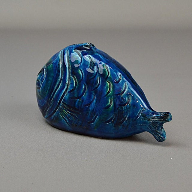 Mid-Century Modern Rimini Blu Fish Figurine by Aldo Londi for Bitossi, 1960s For Sale - Image 3 of 12