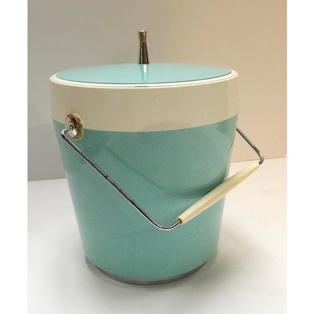 MidCentury Aqua Insulated Ice Bucket Chairish