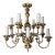 1930s Italian (12) Light Painted & Parcel Gilt Chandelier For Sale