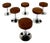 Swivel Stools in Chrome and Brown Leather, 1970s, Set of 6 For Sale