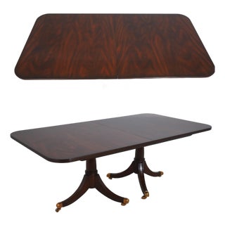 Maitland Smith Flame Mahogany Double Pedestal Dining Table For Sale