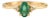 14k Yellow Gold Three Stone Ring Size 7 With Oval Cut Natural Emerald & Diamond For Sale