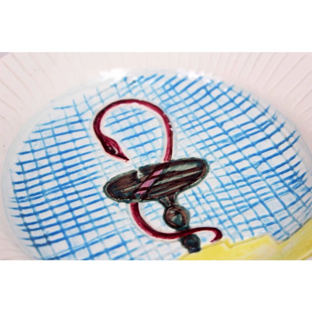 French Ceramic Hygeia Plate by R. Poiros, 1960s For Sale - Image 4 of 10