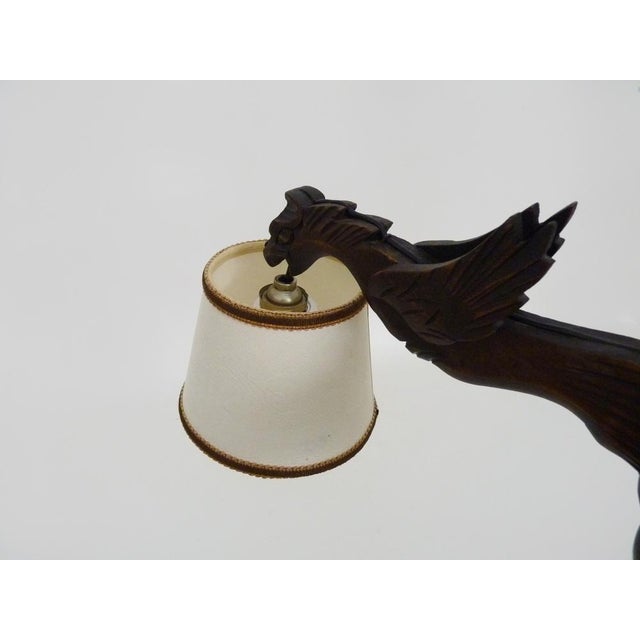 Dragon 4-Light Chandelier in Hand-Carved Wood, 1950s For Sale - Image 6 of 11