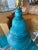 Metal Large Mid-Century Modern Blue Terracotta Pottery Table Lamp Bitossi Style For Sale - Image 7 of 12