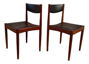 Vintage Frem Rojle Danish Modern Afrormosia Dining Chairs - a Pair