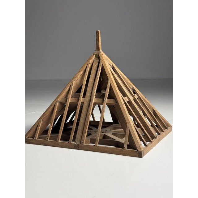 French Roof Construction Model in Oak For Sale - Image 15 of 17