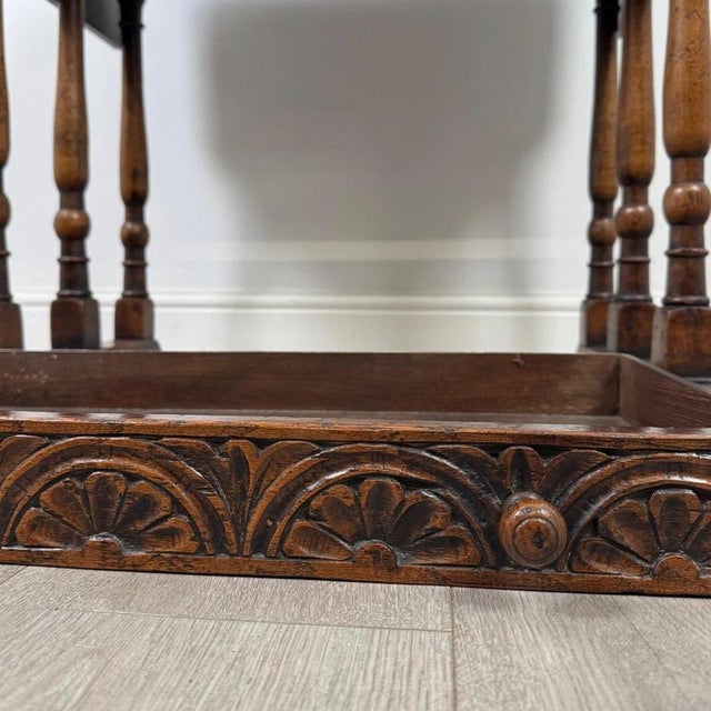 20th Century English Oak Drop-Leaf Side Table For Sale - Image 14 of 15