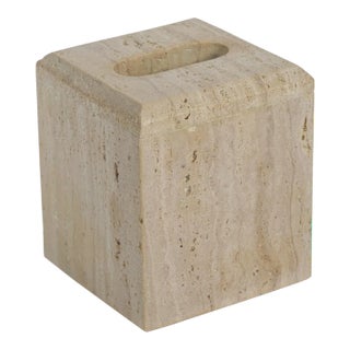 Scotia Travertine Marble Tissue Box Cover For Sale