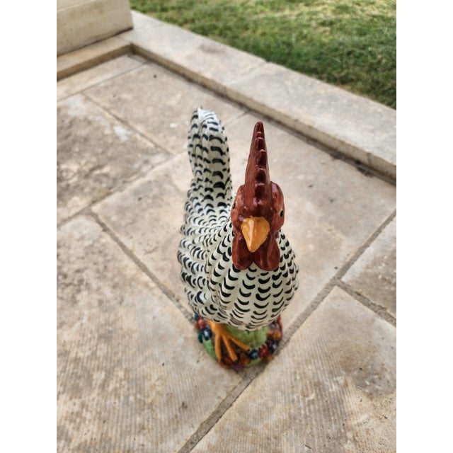 Vintage Majolica Style Italian Ceramic RoosterRooster For Sale - Image 4 of 6