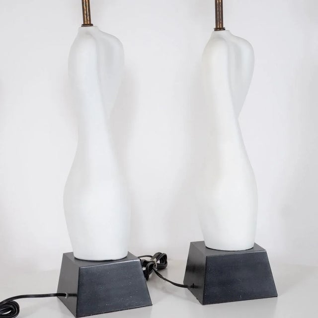 Organic Ceramic Table Lamps - A Pair For Sale - Image 4 of 9