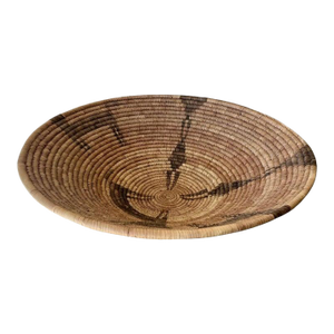 1960s American Hand Woven Basket With Pictorial Motif