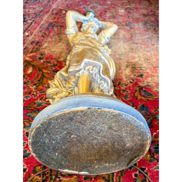 Neoclassical 1960s Reproduction Auguste Moreau "Girl Dressing Her Hair" Table Lamp For Sale - Image 3 of 12
