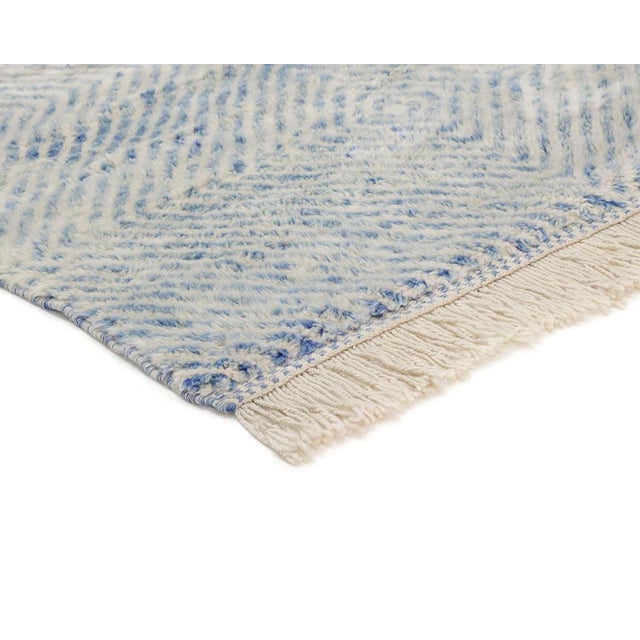 Premium Hand-Knotted Moroccan Wool Rug | 9'10" X 8'8" | One of a Kind For Sale - Image 6 of 9