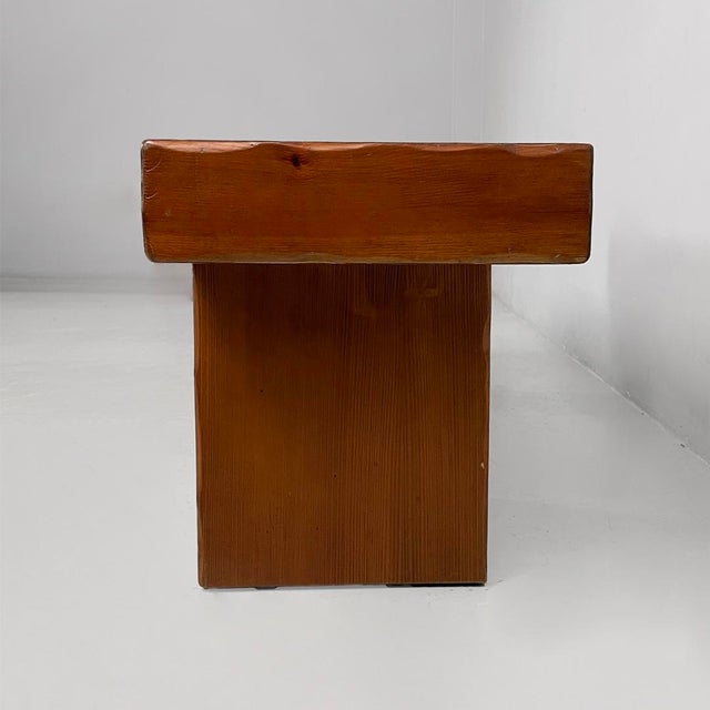 Italian Modern Wooden Bench with Metal Flowerpot, 1970s For Sale - Image 3 of 15
