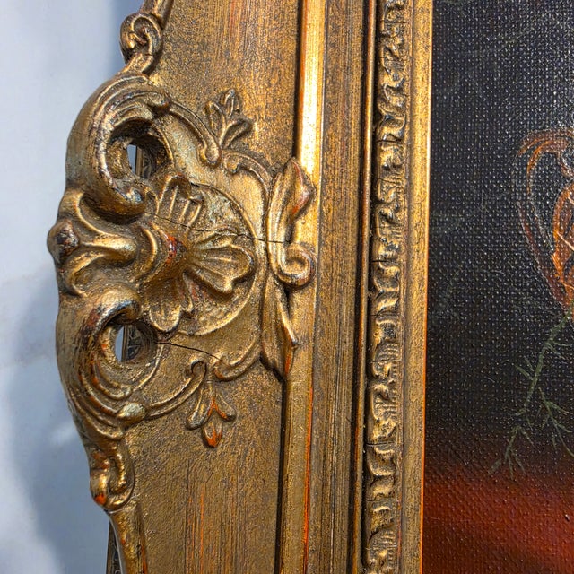 Mid-Century Modern Mid-20th Century Candlelit Rose Still Life Oil Painting Signed Ruschè For Sale - Image 3 of 18