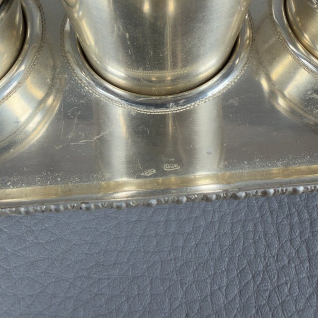 800 Silver Salt and Pepper Sticks in Blue Glass from Artigianato Italiano, Set of 7 For Sale - Image 9 of 15