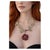 Bochic “Orient” Vintage Ruby, Tsavorite, Zircon & Diamond Necklace 18K Gold & Silver For Sale - Image 4 of 12