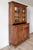 Early 18th Century Antique American Stepback Cupboard With Wavy Glass | 1800s Pine Two-Piece Hutch With Original Painted Interior For Sale - Image 5 of 7
