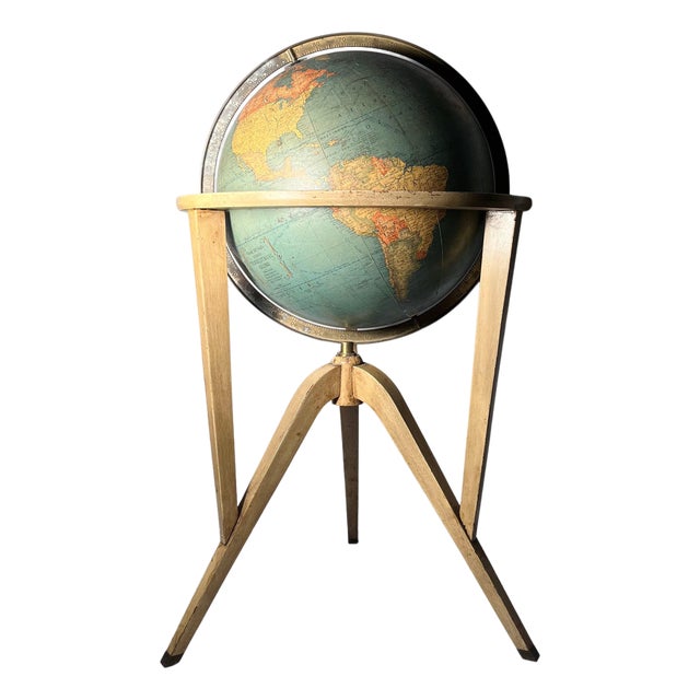 Mid Century Rand McNally Globe by Edward Wormley / Dunbar For Sale