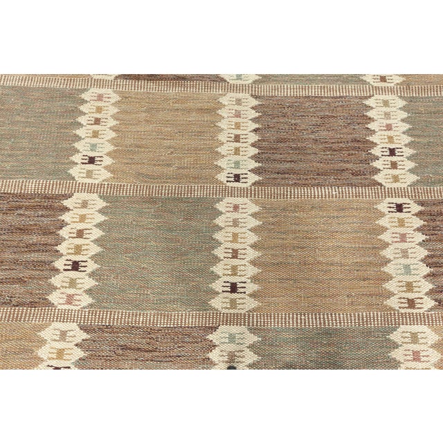 Modern Flatweave Geometric Warm Tan Handmade Rug "Dentelle" by Doris Leslie Blau For Sale In New York - Image 6 of 9