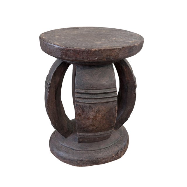 Wood Vintage Rustic Wood African Large Baga Stool/Table Guinea-Bissau 15.5" H by 12"w For Sale - Image 7 of 7