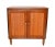 Charming 1950s Mid-Century Modern Chest, Cabinet in Wood with 2 handwoven Doors. The Interior features one shelf with...