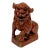 19th Century Chinese Red Lacquered Wooden Foo Dog For Sale