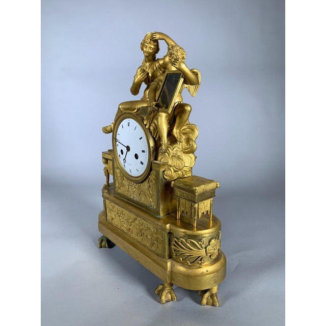 Important Empire/Directoire period clock, late 18th - early 19th century, gilt bronze For Sale - Image 6 of 12