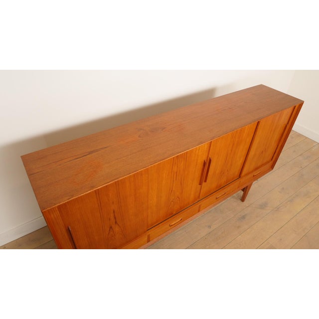 Vintage Danish Highboard in Teak with Light Inside For Sale - Image 6 of 18