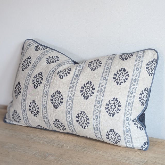 Traditional Gp & J Baker Alma Lumbar in Indigo - Single For Sale - Image 3 of 6