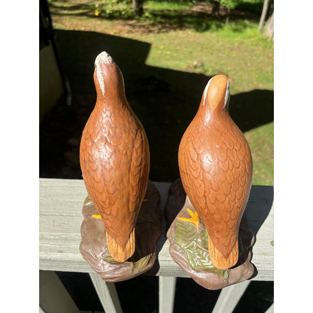 Ceramic Pair of Glazed Ceramic Bobwhite Quail For Sale - Image 7 of 12