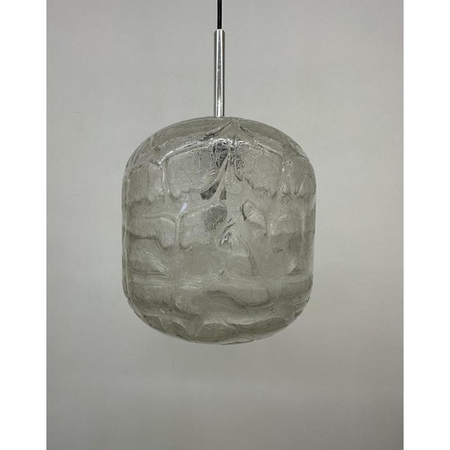 Mid-Century Glass Suspension Lamp from Doria Leuchten, 1970s For Sale - Image 8 of 17