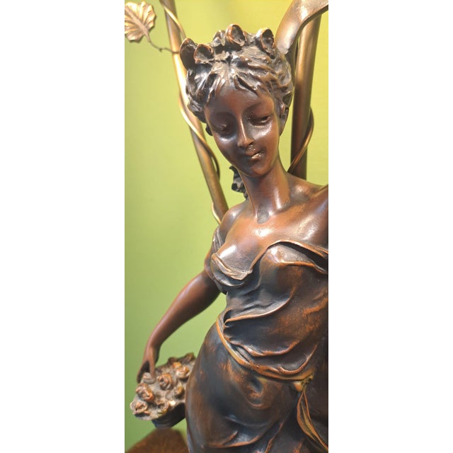 Vintage Table Lamp with Sculptures, 1975 For Sale - Image 4 of 9