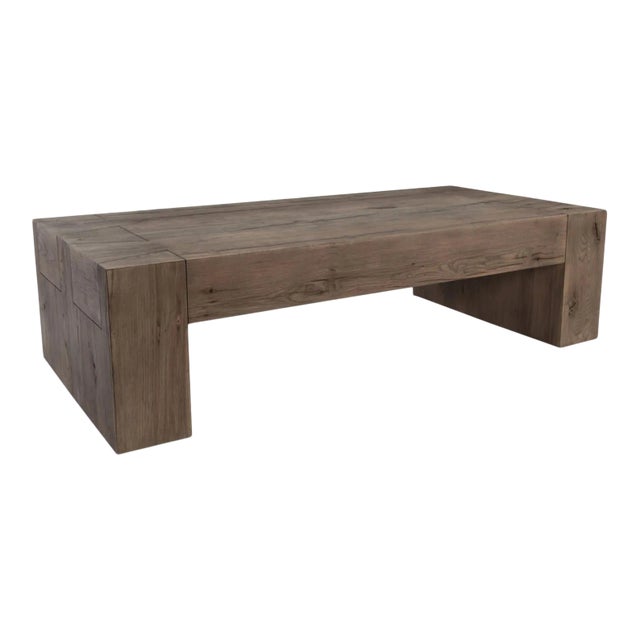 Natural Rustic Oak Beam Coffee Table For Sale