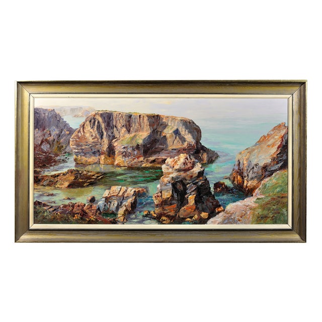 Nancy Bailey, Low Tide on the Minnows, Cornwall, 1972, Impasto Oil Painting, Framed For Sale