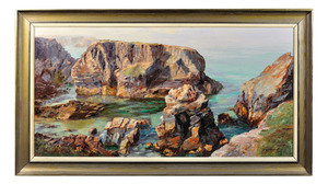 Nancy Bailey, Low Tide on the Minnows, Cornwall, 1972, Impasto Oil Painting, Framed