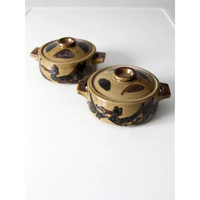 Vintage Studio Pottery Covered Dishes Pair For Sale - Image 9 of 11