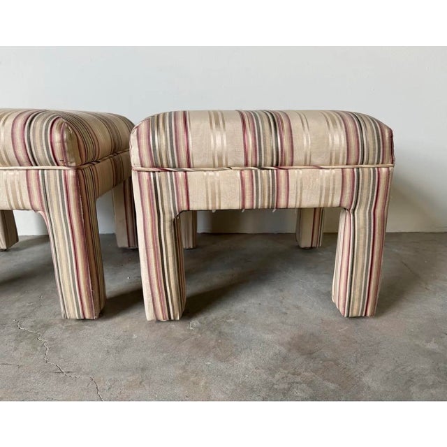Pair of Mid-Century Modern Parsons Stools in the Style of Milo Baughman For Sale In Atlanta - Image 6 of 12