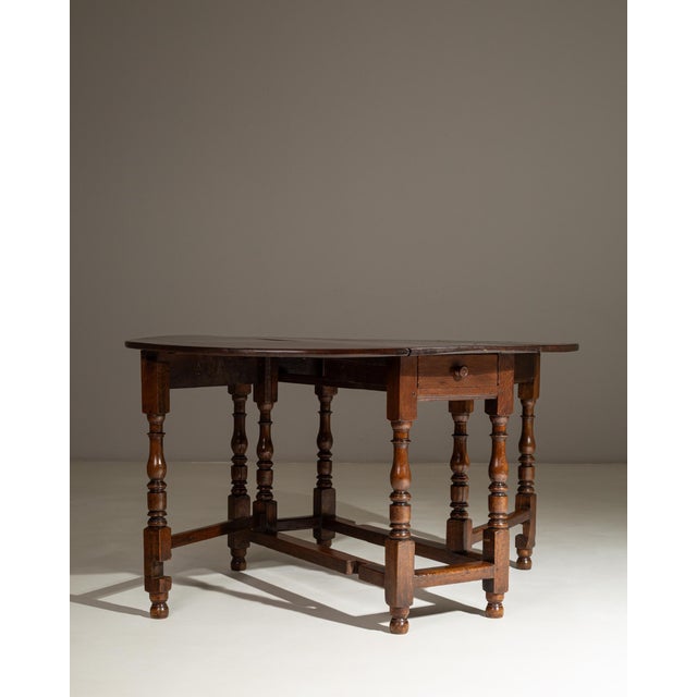 19th Century French Wooden Drop Leaf Table in Original Patina For Sale - Image 16 of 18