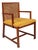 Rare Mid-Century Modern Cane-Backed Armchair in Walnut & Bouclé Attributed to Michael Taylor for Baker Furniture (New World Collection), Usa, C. 1960s For Sale