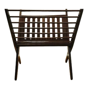 Danish Modern Magazine Stand in Dark Brown Beechwood, 1950s
