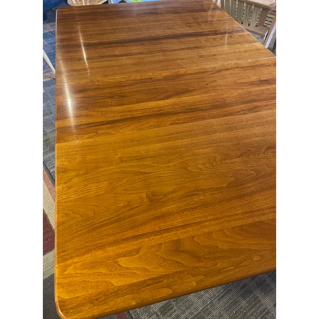 1980s 1980s Rectangle Butternut Wood Drop-Leaf Table With Three Leaves (Best Guess on Wood Species) For Sale - Image 5 of 10