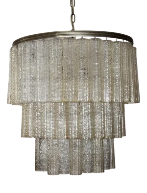 Large Tronchi Chandelier by Toni Zuccheri for Venini, 1960s