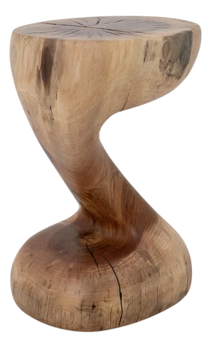 Walnut Wooden Sculptural Side Table by Logniture