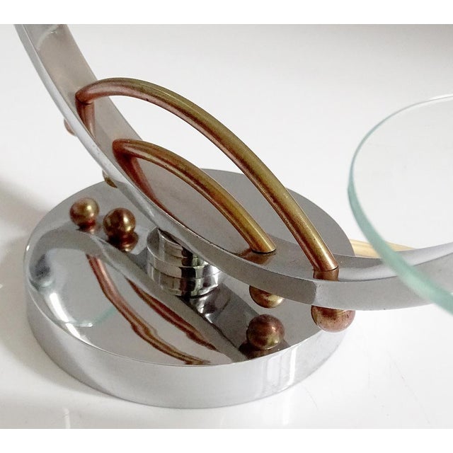 Silver French Art Deco Table Lamps in Chrome and Glass, Set of 2 For Sale - Image 8 of 18