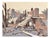 Alber Goltjakov, Construction Work, 1957, Mixed Media on Paper For Sale
