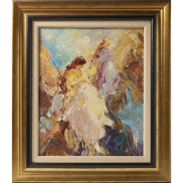 Pedro Bueno, Painting of a Lady, Oil on Canvas, Framed For Sale - Image 8 of 8