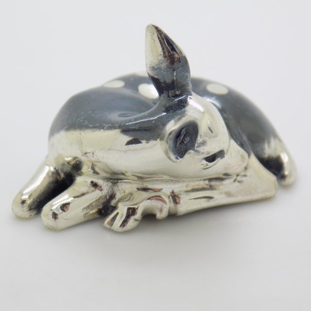 1980s Vintage Italian Handmade Sterling Silver Deer Figurine from Saturno, 1980s For Sale - Image 5 of 12
